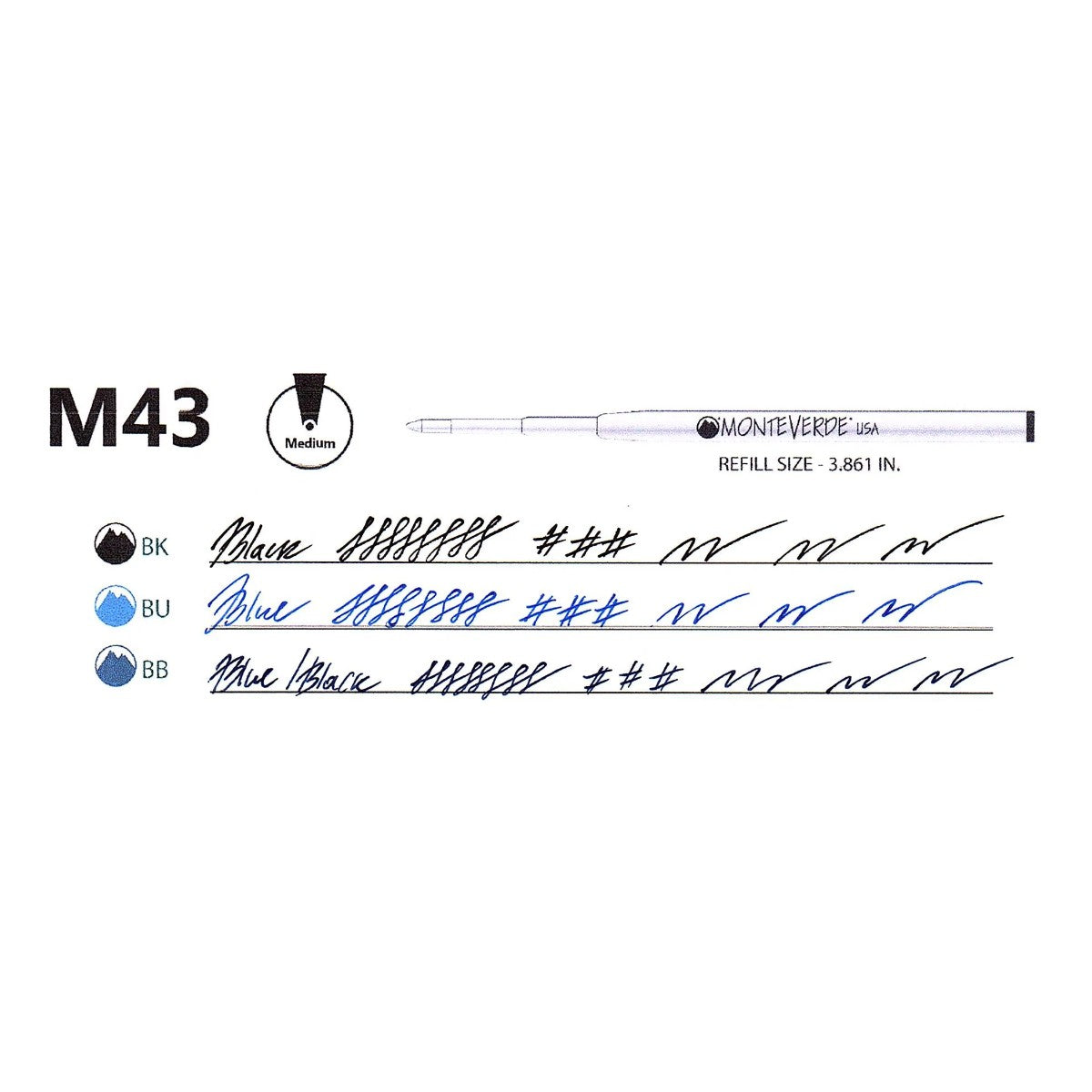 Refil Rollerball Monteverde - Compatível com Montblanc - M Monteverde