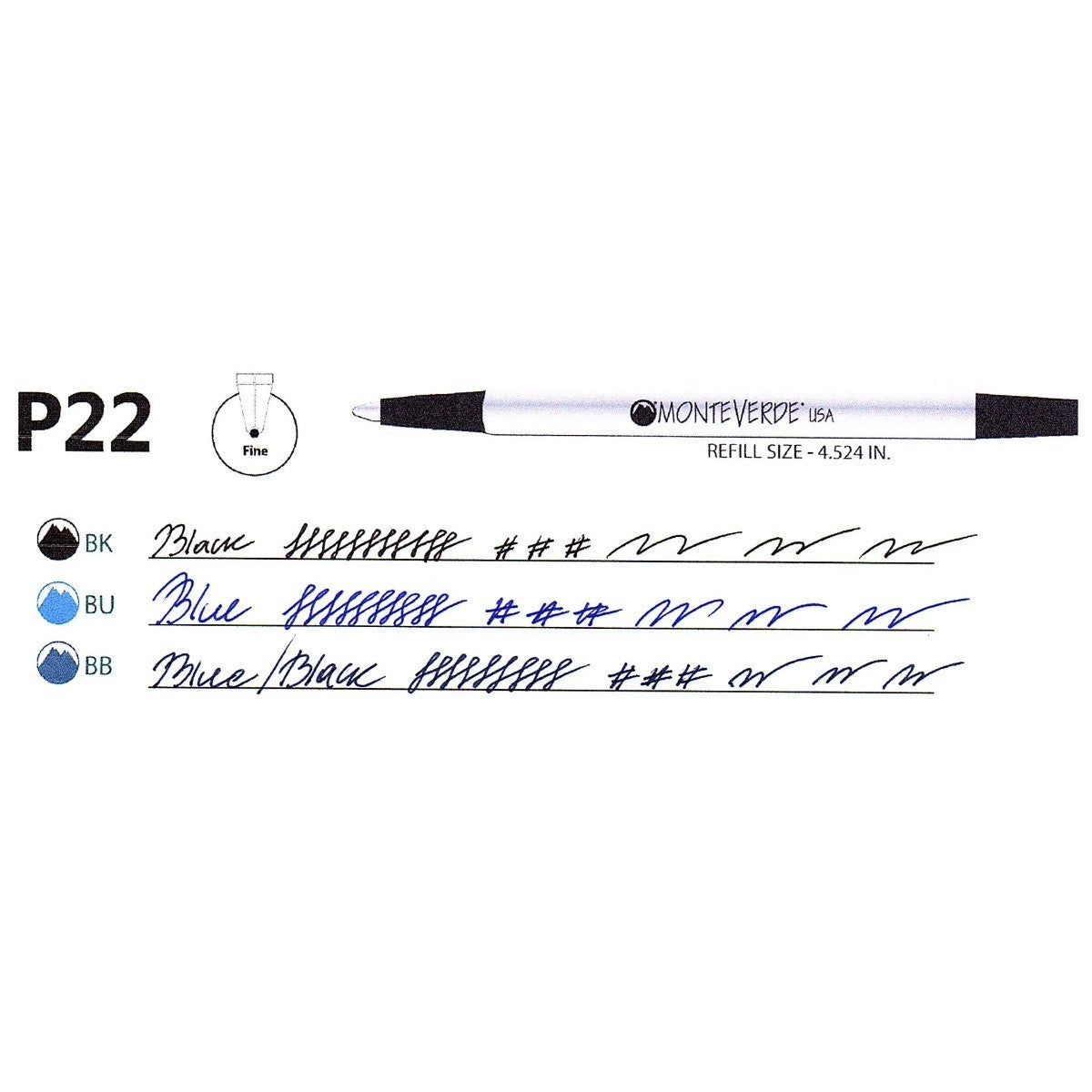 Refil Rollerball Monteverde - Compatível com Parker - F Monteverde