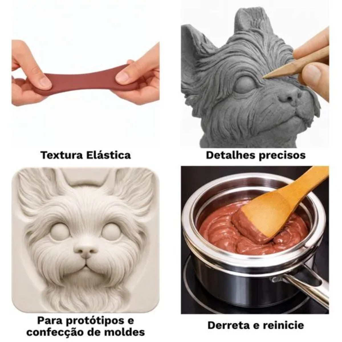 Sculpting Clay DAS - Massa de Modelar Profissional - Cinza Medium 230g DAS - Canson