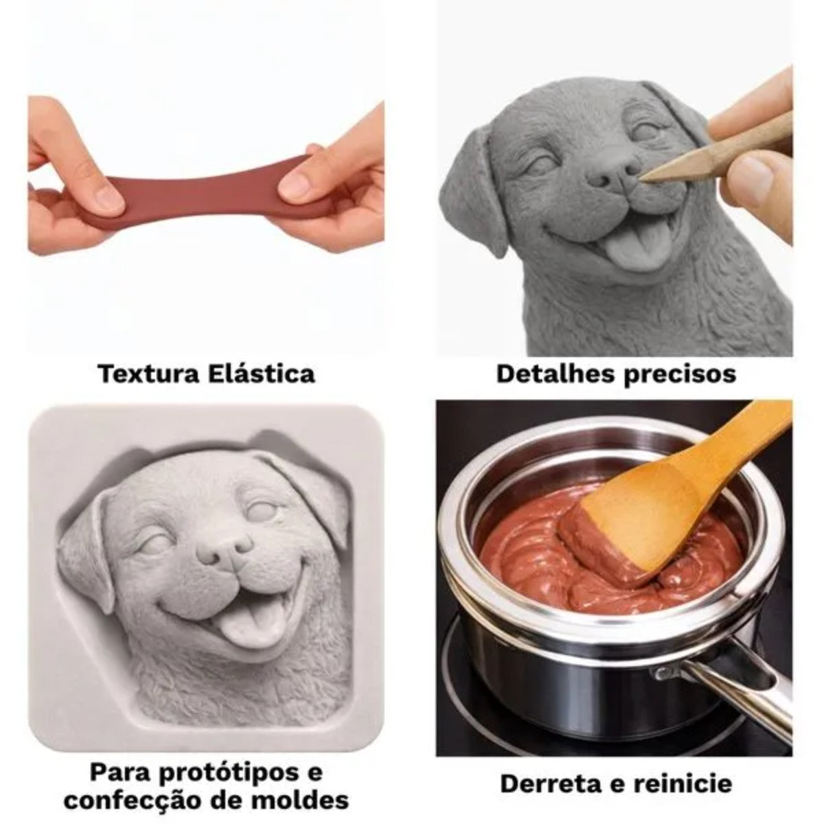Sculpting Clay DAS - Massa de Modelar Profissional - Cinza Soft 230g DAS - Canson