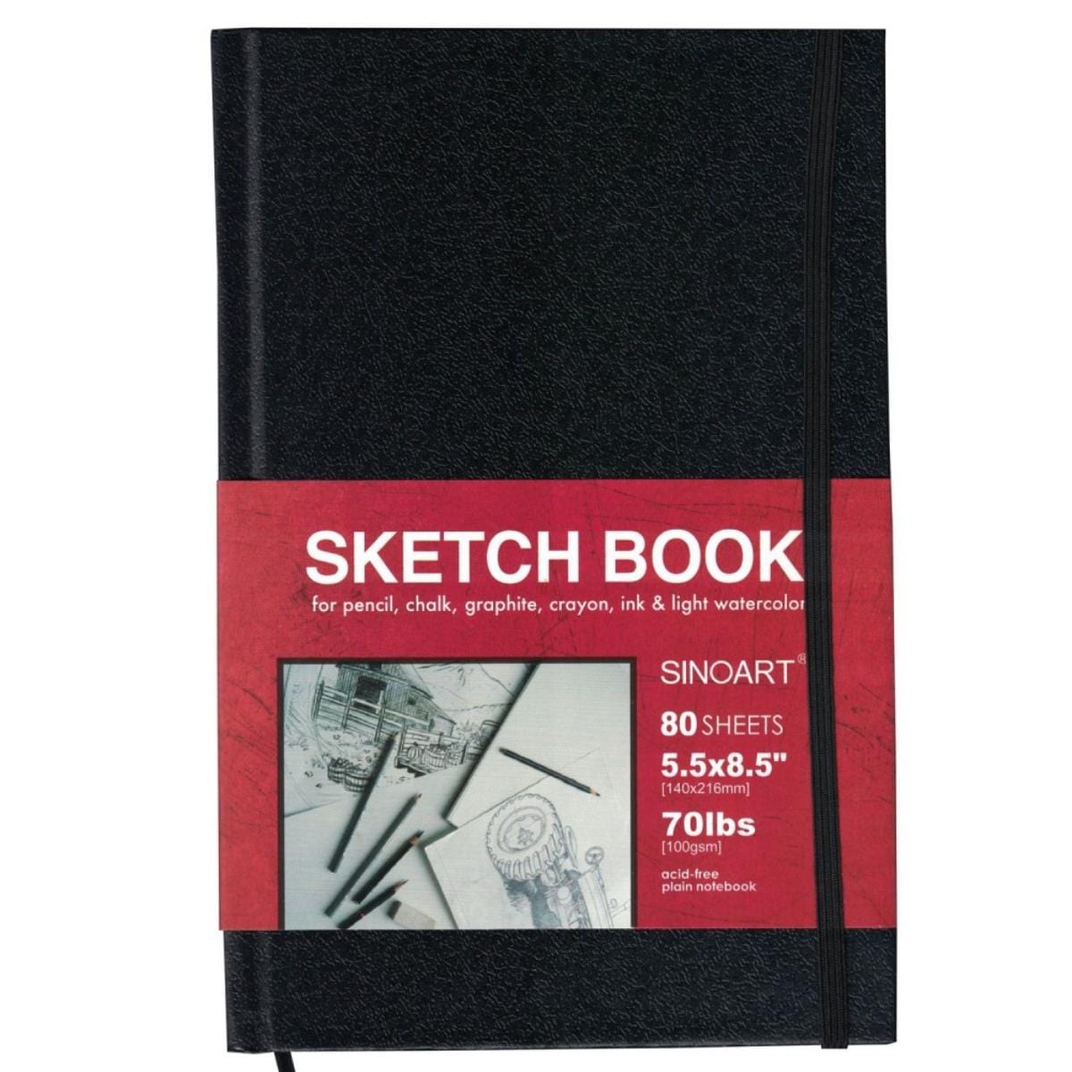 Sketchbook A5 Sinoart - Tamanho A5 - 80FLS 100G Sinoart