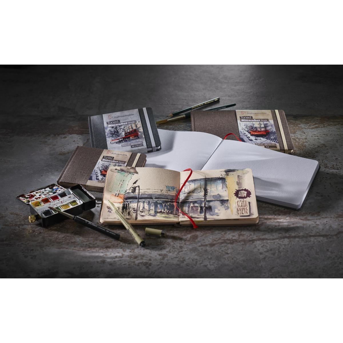 Sketchbook Aquarela Hahnemühle Toned - 200g/m² - A5 Paisagem - 30 folhas Hahnemühle