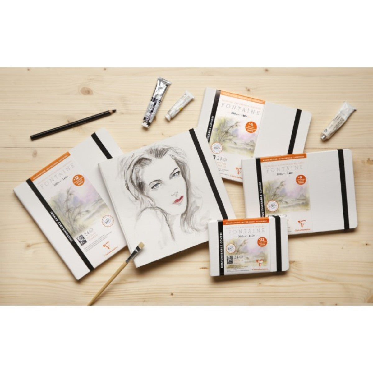 Sketchbook Aquarelle Fontaine300g/m² - 16x21cm - 100% Algodão HP Clairefontaine