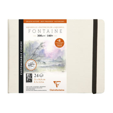 Sketchbook Aquarelle Fontaine300g/m² - 21x14,8cm - 100% Algodão HP Clairefontaine
