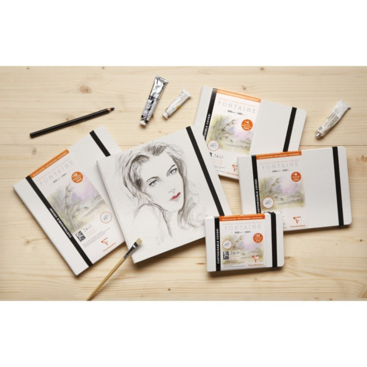 Sketchbook Aquarelle Fontaine300g/m² - 21x14,8cm - 100% Algodão HP Clairefontaine