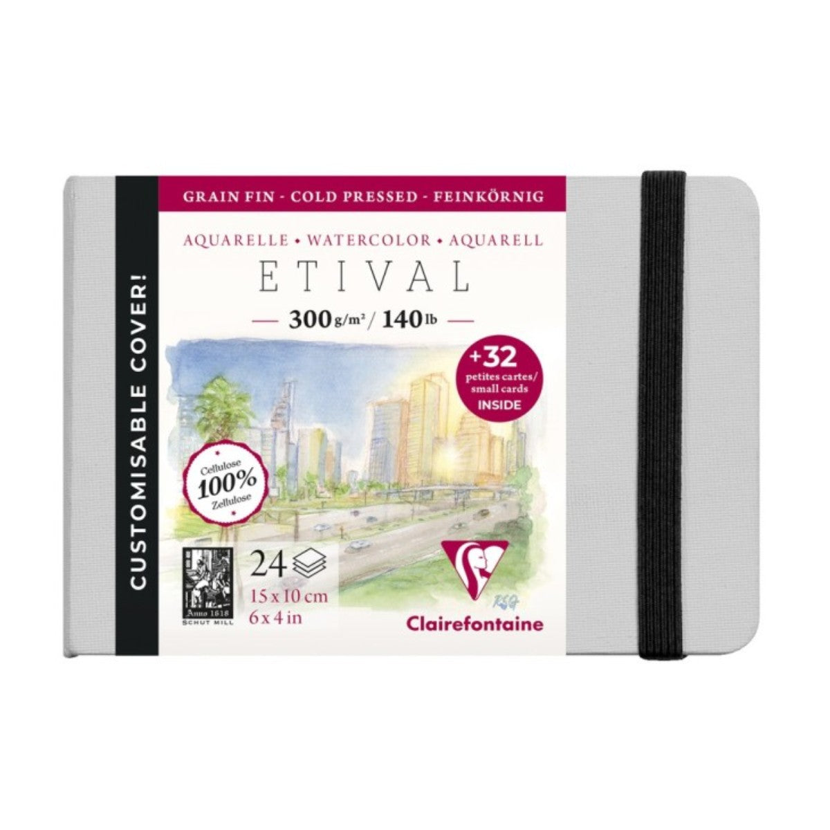 Sketchbook Clairefontaine Etival - 300g/m² - 15x10cm - Celulose Clairefontaine