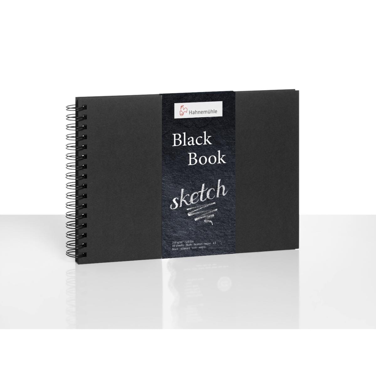 Sketchbook Hahnemühle Black Book A5 - 250g/m² 30 folhas - Espiral Hahnemühle