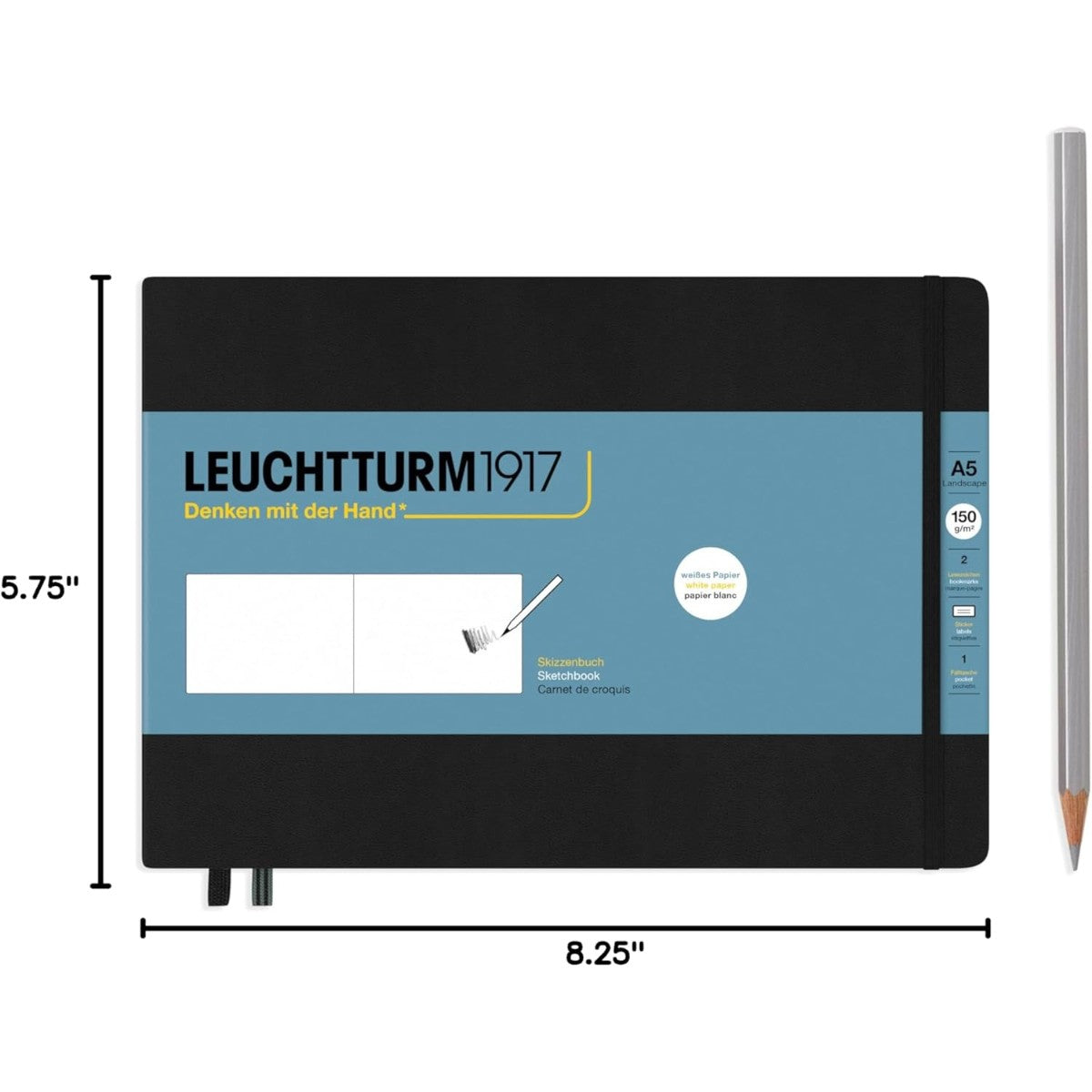 Sketchbook Leuchtturm1917 A5 - Black - 140 g/m² - Paisagem Leuchtturm1917