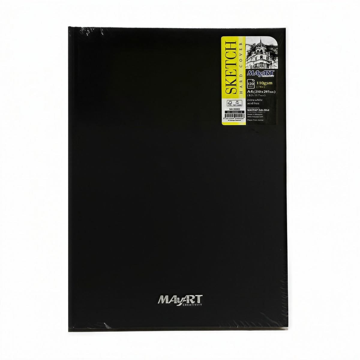 Sketchbook MayArt A4 - Capa Dura - 60 Folhas MayArt