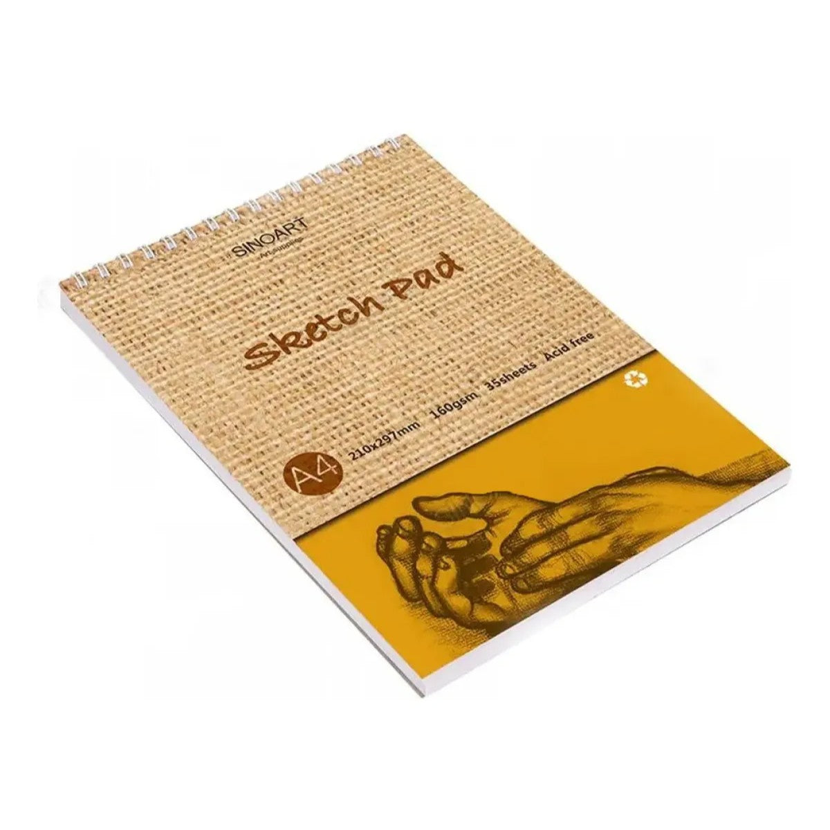 Sketchbook Sinoart Sketch Pad Sinoart A4 - 160g  - 35 Folhas Livraria Skilo