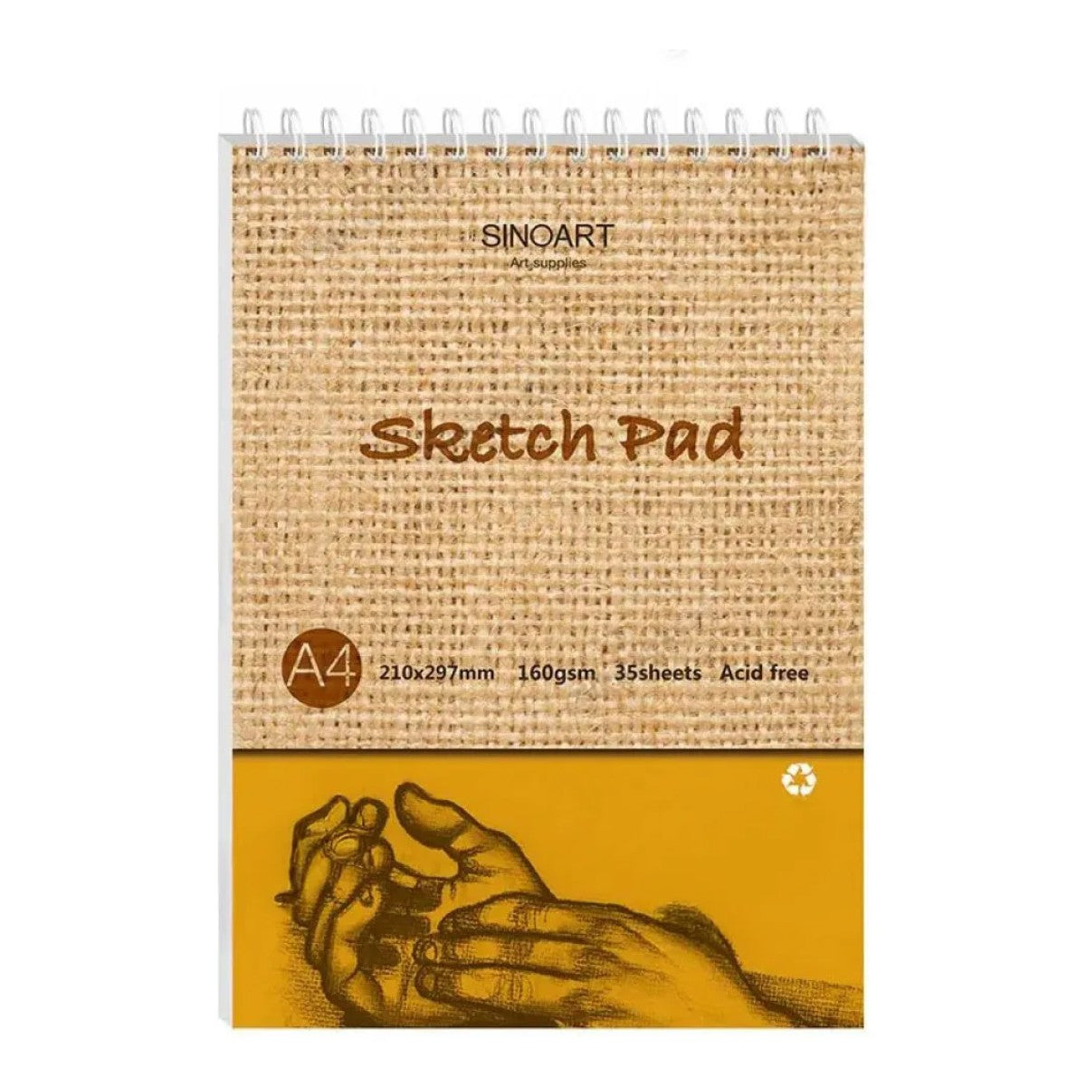 Sketchbook Sinoart Sketch Pad Sinoart A4 - 160g  - 35 Folhas Livraria Skilo