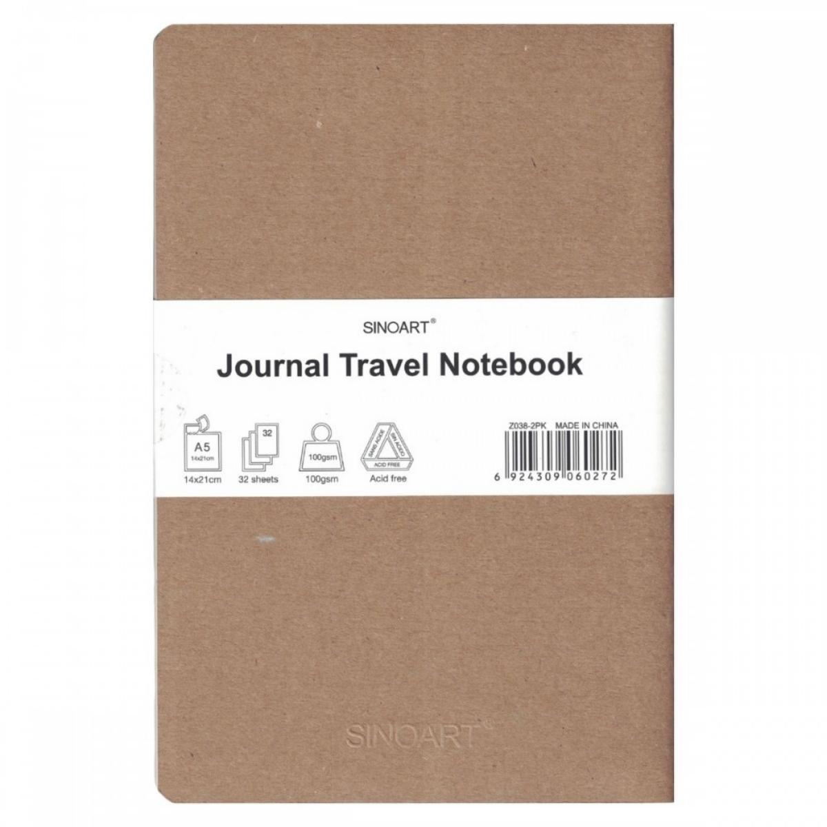 Sketchbook Sinoart Travel Notebook A5 - Pack com 2 Cadernos Sinoart