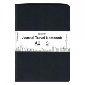 Sketchbook Sinoart Travel Notebook A6 - Pack com 3 Cadernos Sinoart