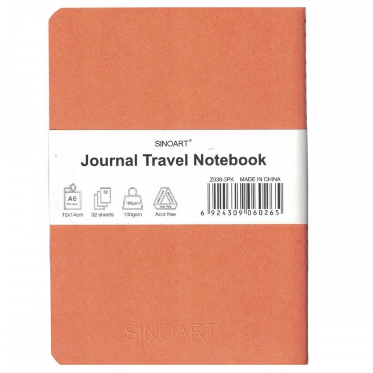 Sketchbook Sinoart Travel Notebook A6 - Pack com 3 Cadernos Sinoart