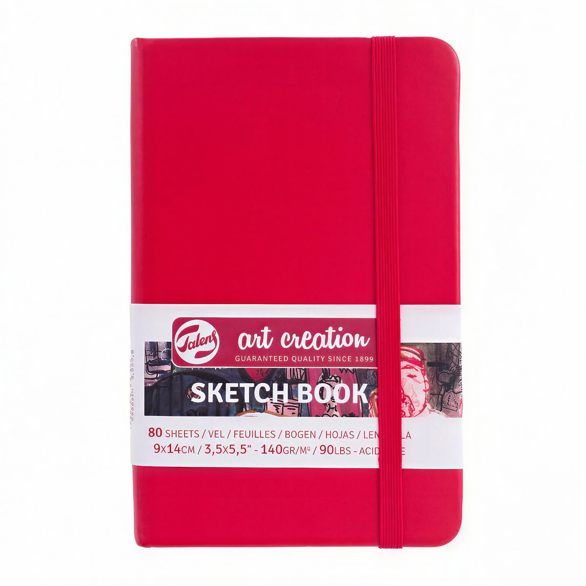 Sketchbook Talens Art Creation - Red - 9x14cm - 80 Folhas Livraria Skilo