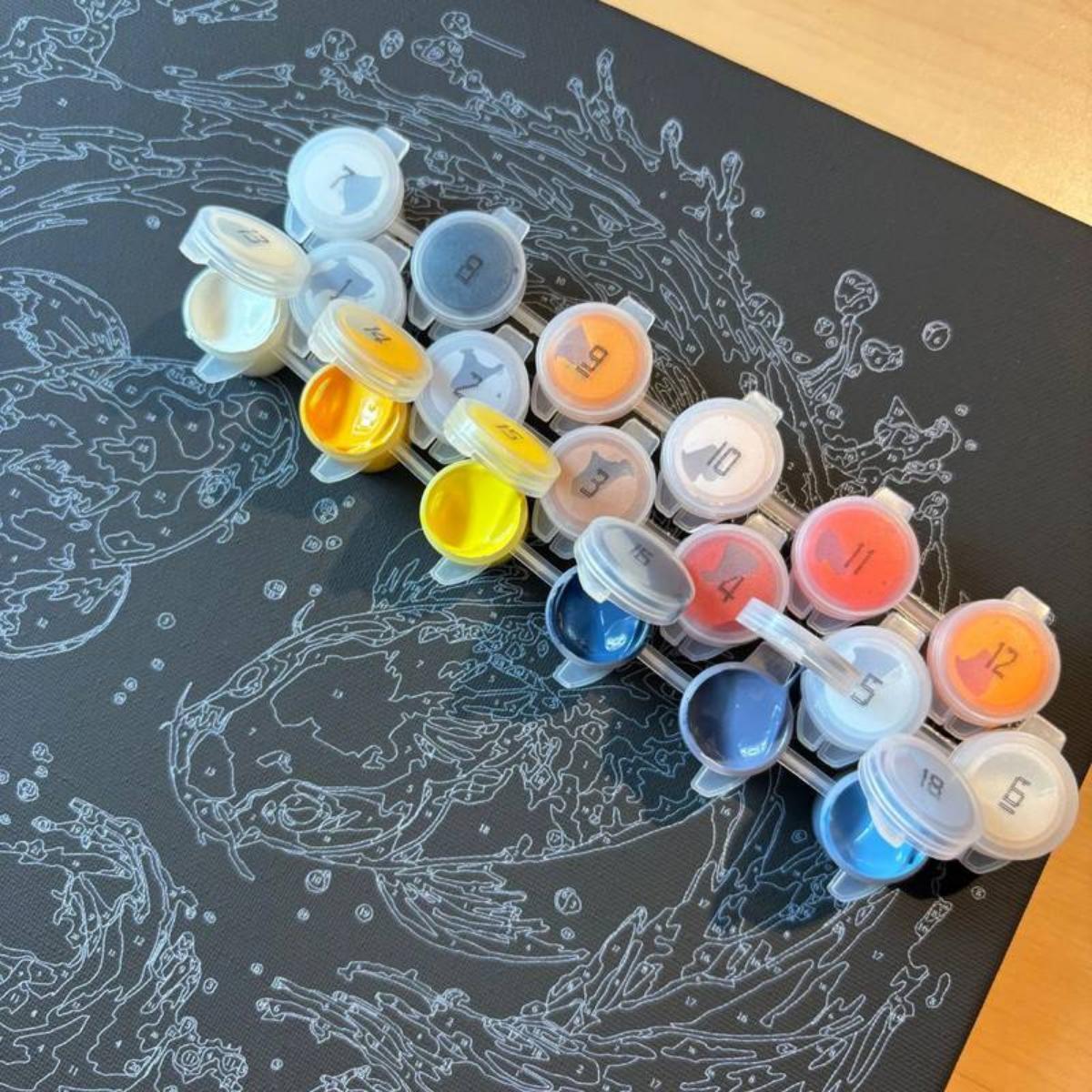 Tela Pintura Numerada Black - 30x30cm - Elefante Sinoart