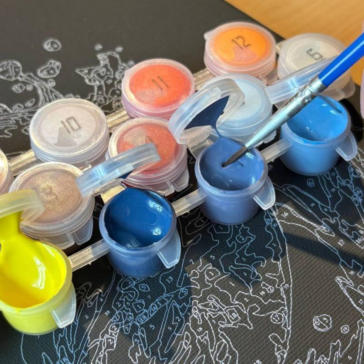 Tela Pintura Numerada Black - 30x30cm - Elefante Sinoart