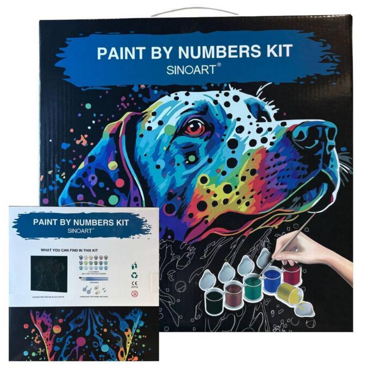 Tela Pintura Numerada Black - 30x30cm - Leão Sinoart