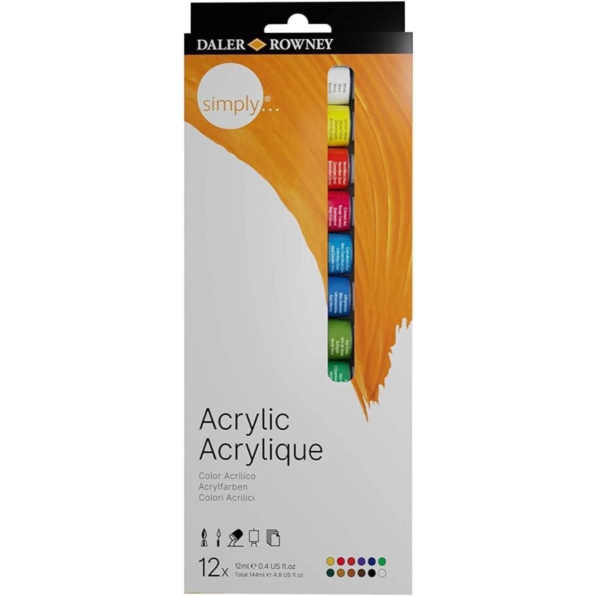 Tinta Acrílica Daler  & Rowney Simply  - 12 Cores Daler & Rowney