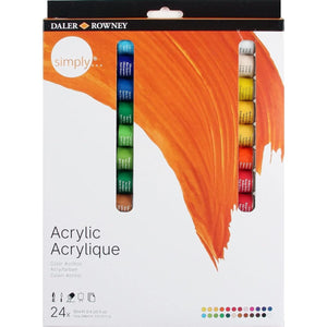 Tinta Acrílica Daler & Rowney Simply - Kit com 24 Cores