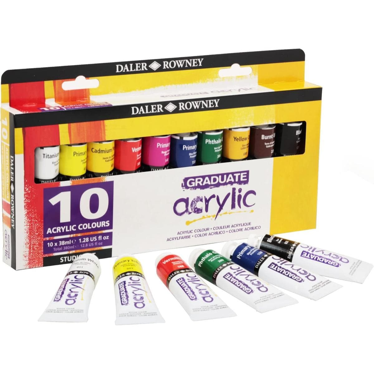 Tinta Acrílica Graduate Acrylic Selection Set - 10 Cores - 38ml Daler & Rowney