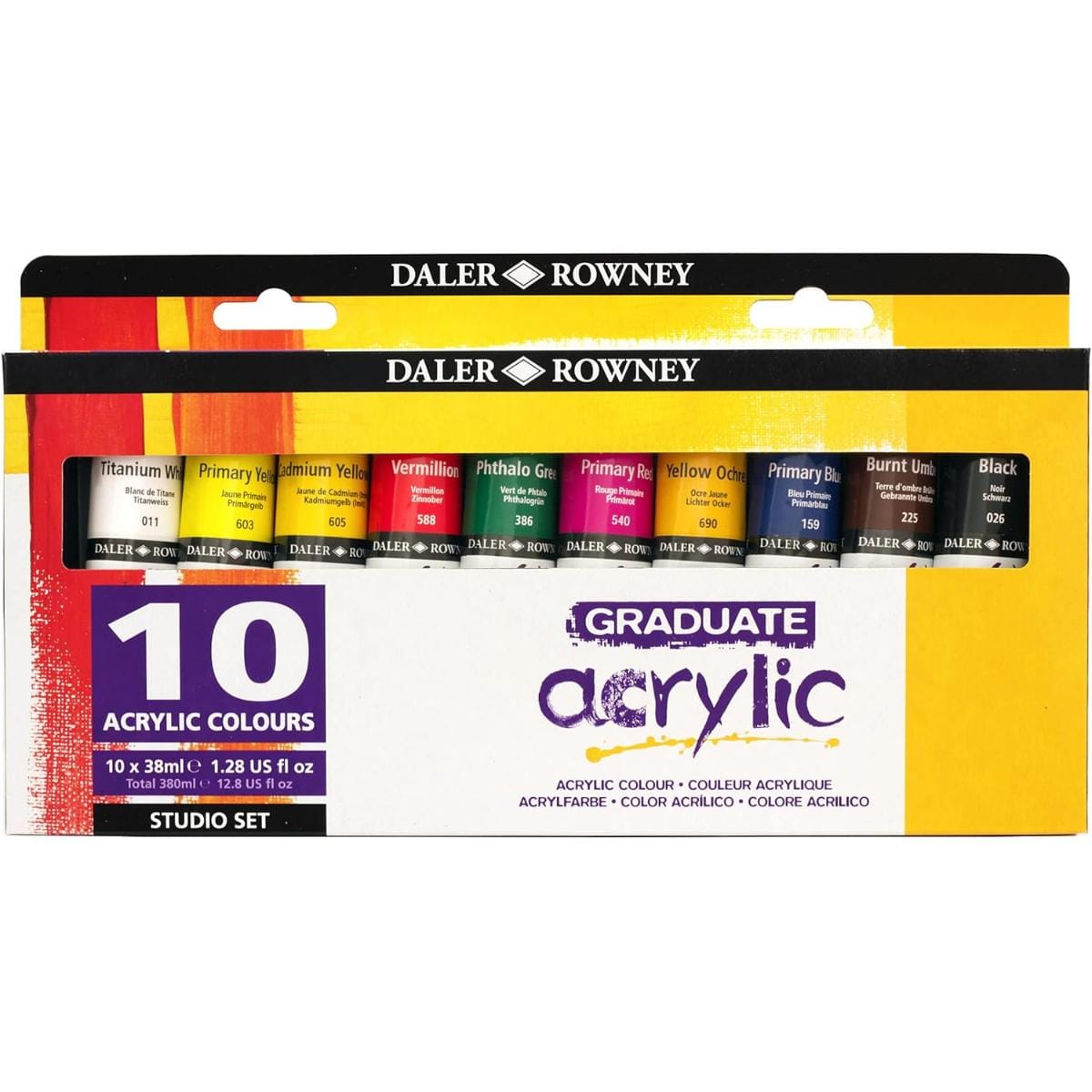 Tinta Acrílica Graduate Acrylic Selection Set - 10 Cores - 38ml Daler & Rowney