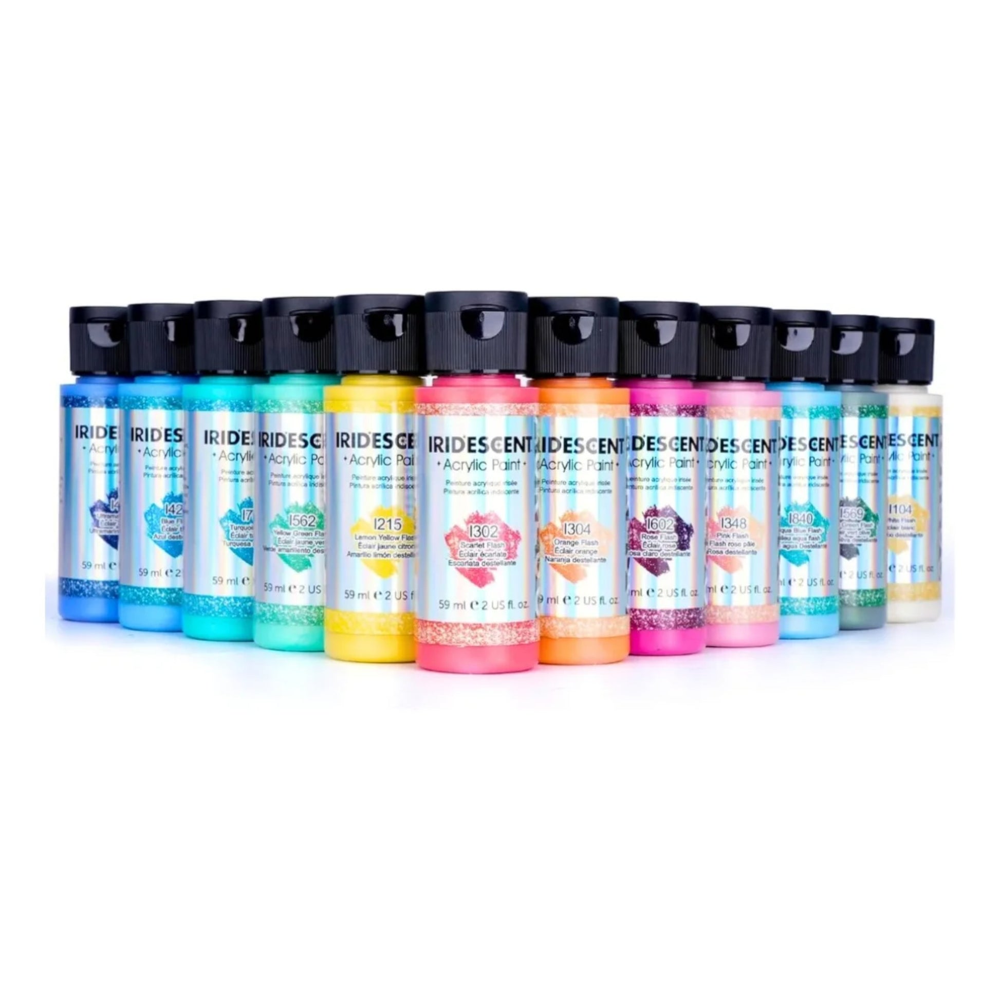 Tinta Acrílica Iridescente Aureuo - Conjunto 12 Cores - 59ml Aureou