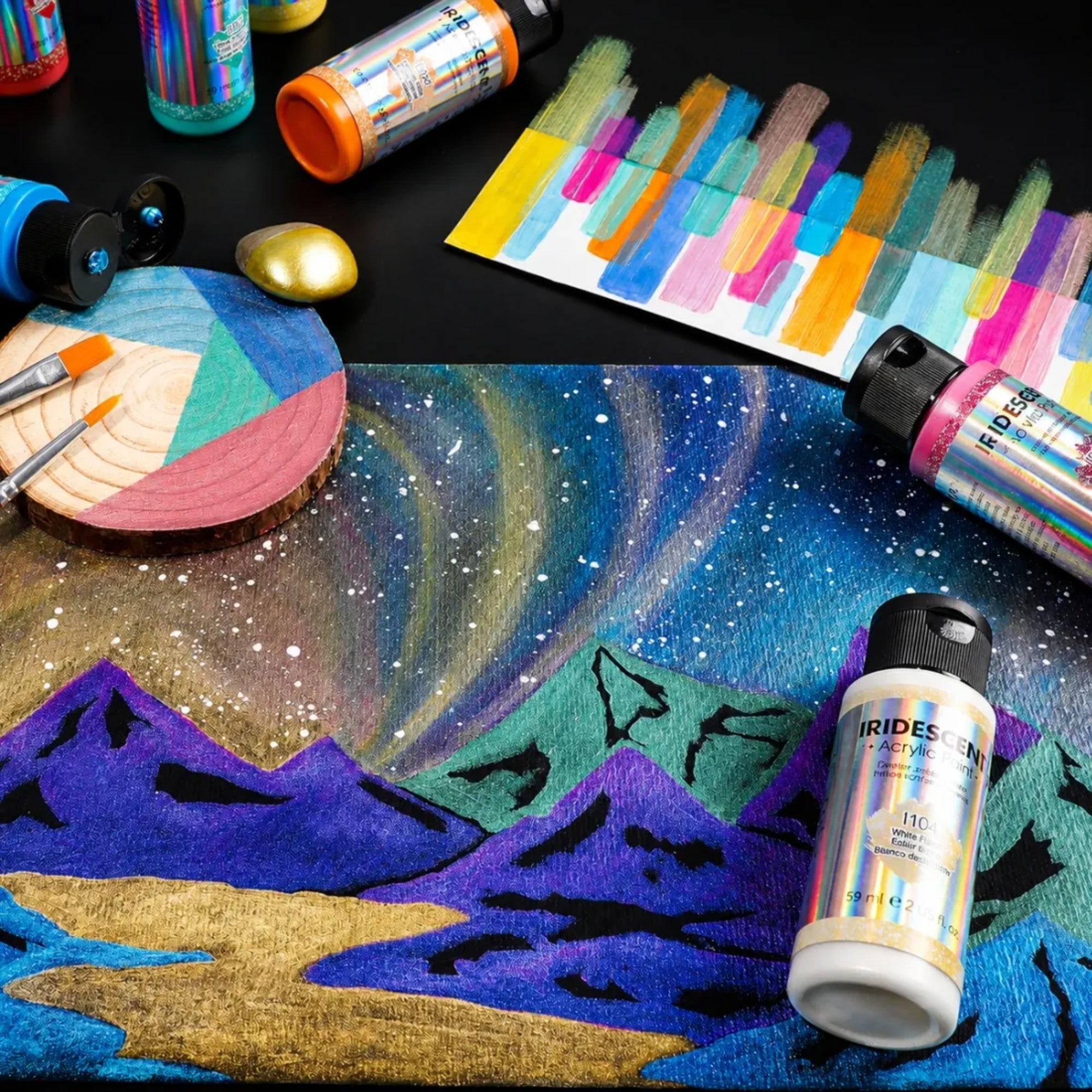 Tinta Acrílica Iridescente Aureuo - Conjunto 12 Cores - 59ml Aureou