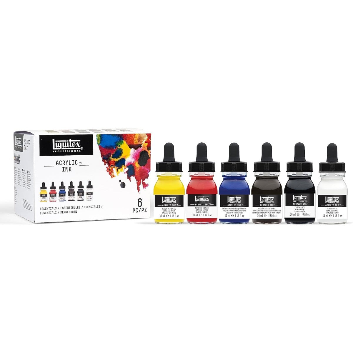 Tinta Acrílica Líquida Liquitex - 6 Cores Básicas - 30ml Liquitex