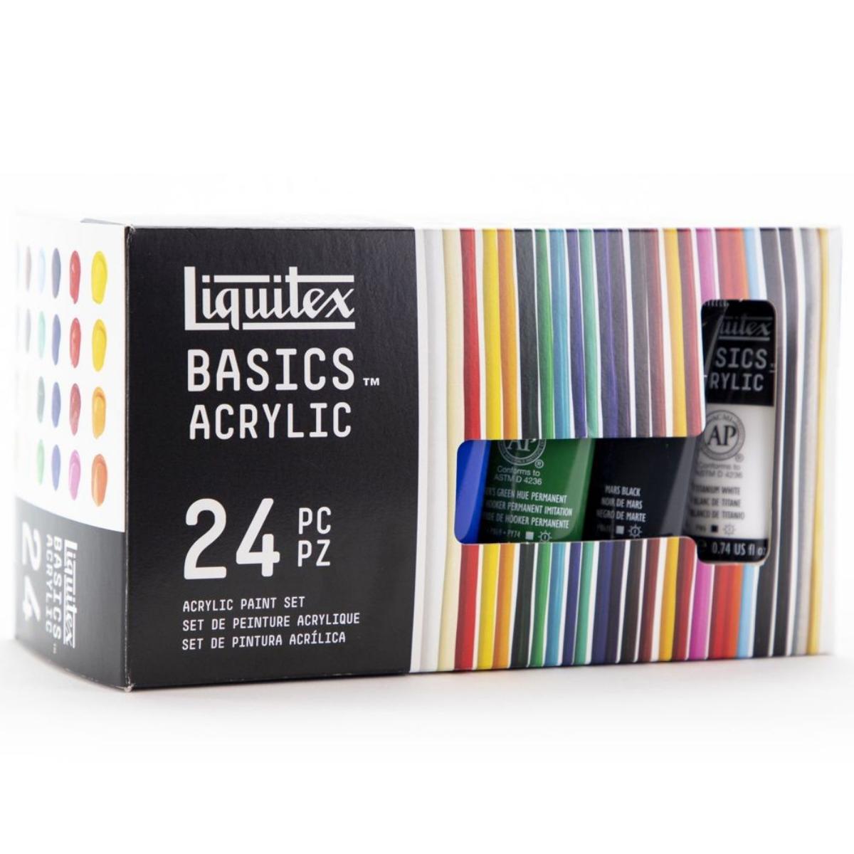 Tinta Acrílica Liquitex Basics - Conjunto com 24 Cores - 22ml Liquitex