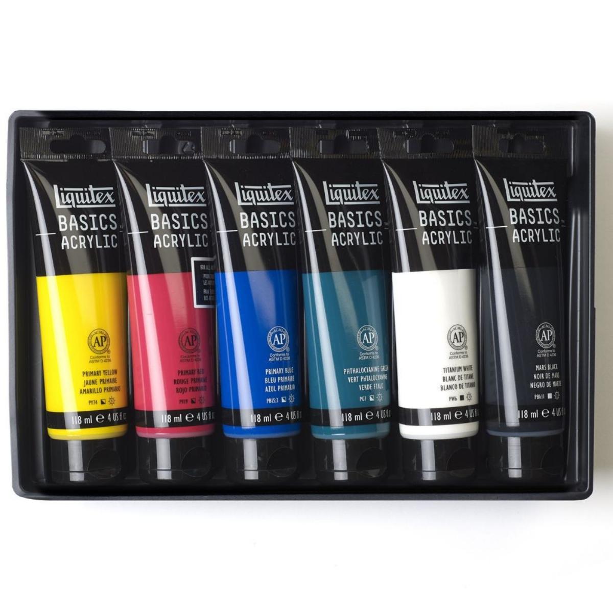 Tinta Acrílica Liquitex Basics Fluorescente - 6 Cores - 118ml Liquitex