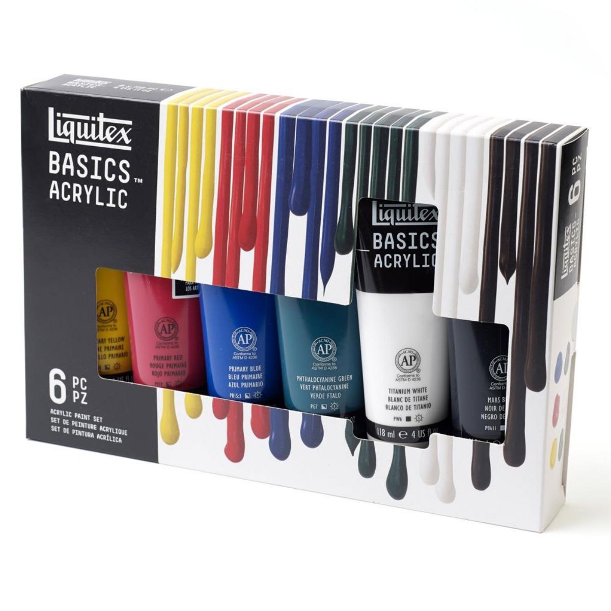 Tinta Acrílica Liquitex Basics Fluorescente - 6 Cores - 118ml Liquitex
