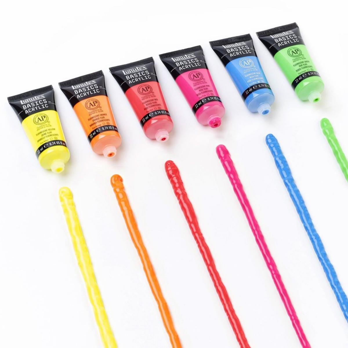 Tinta Acrílica Liquitex Basics Fluorescente - 6 Cores - 22ml Liquitex