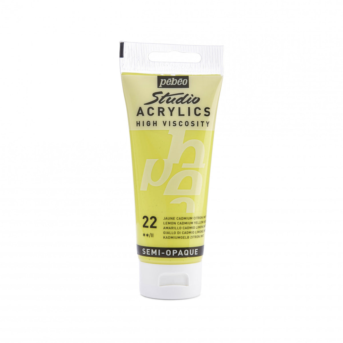 Tinta Acrílica Pebeo Studio Acrylics - 100ml - Cores Lemon Cadmium Yellow Hue Pebeo