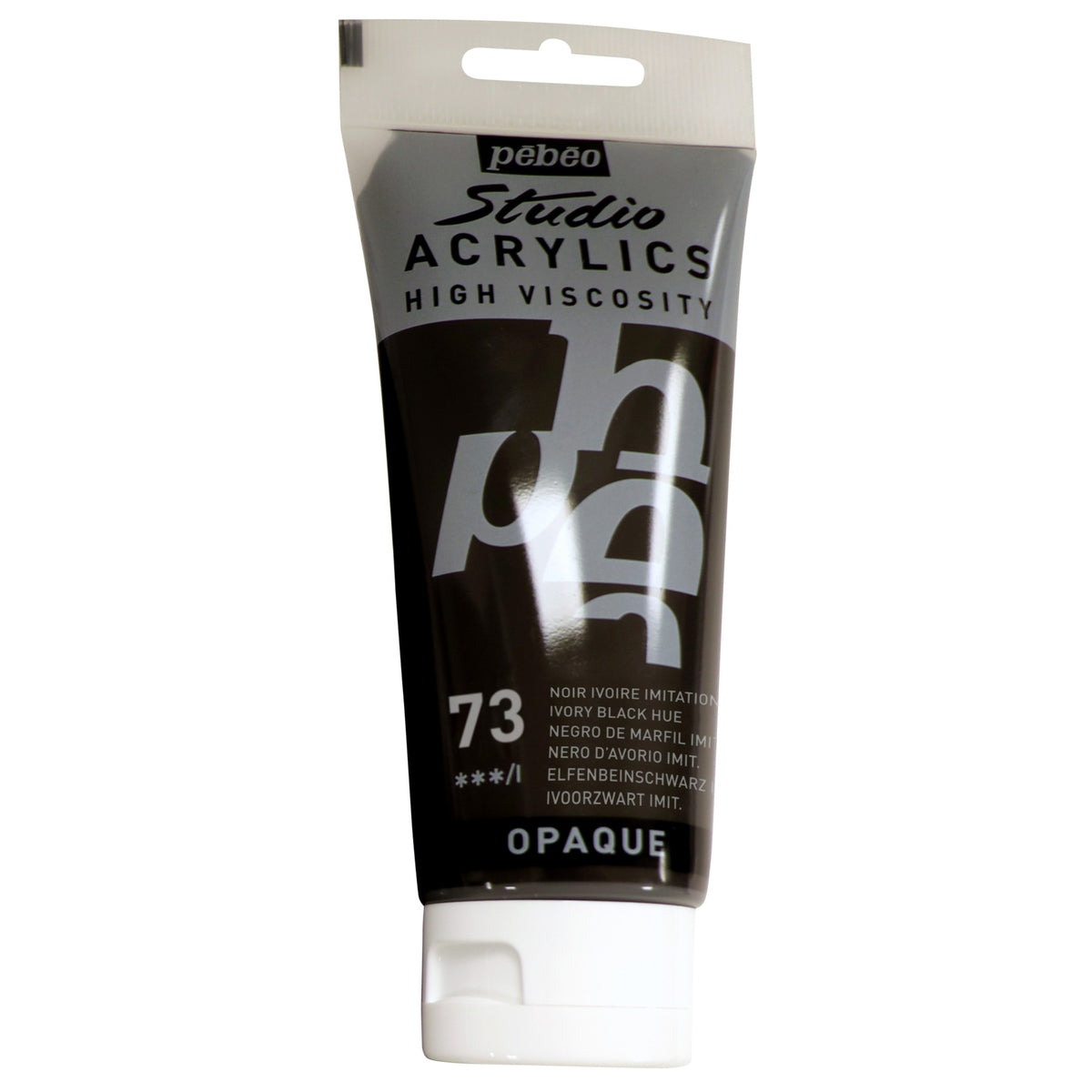 Tinta Acrílica Pebeo Studio Acrylics - 100ml - Cores Ivory Black Hue Livraria Skilo