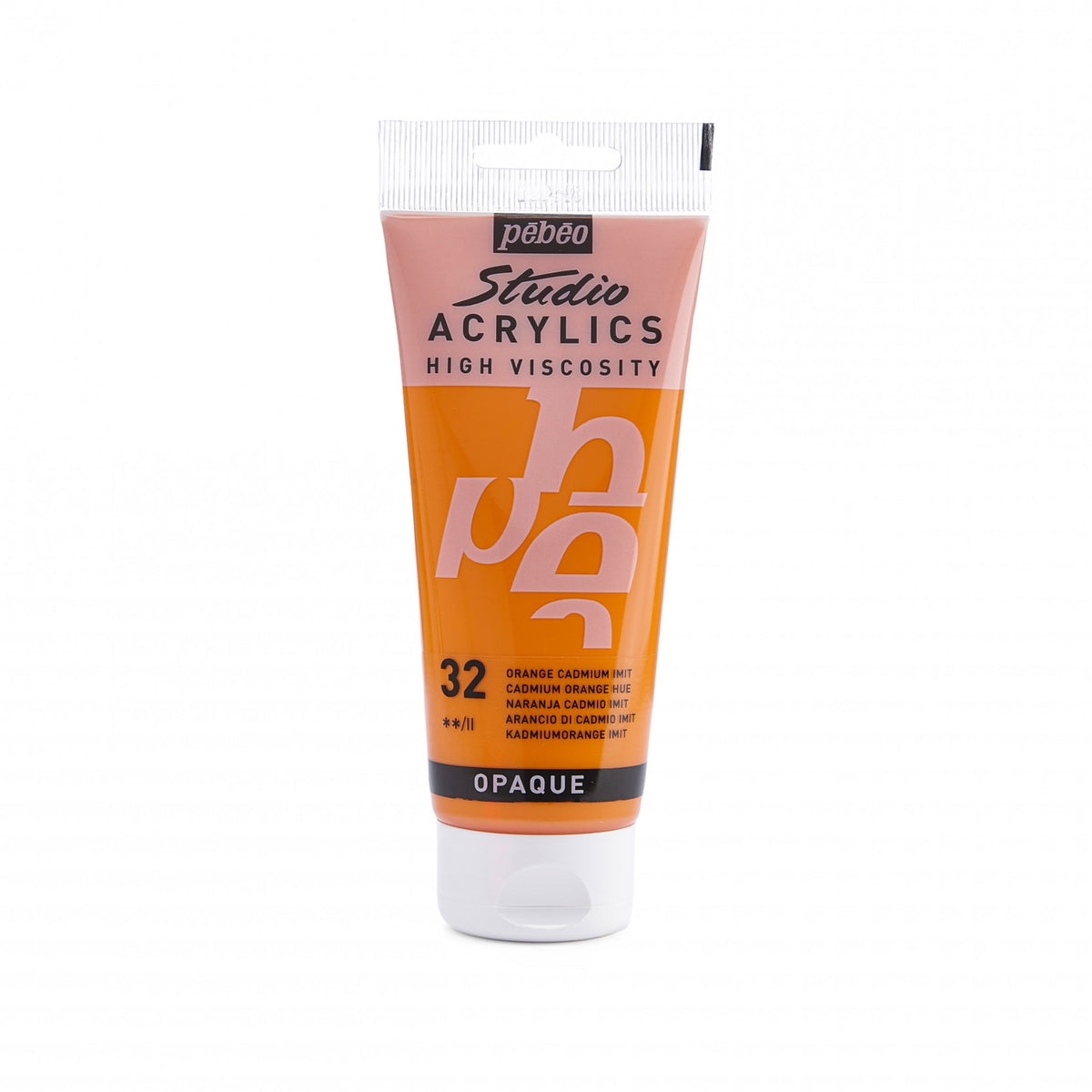 Tinta Acrílica Pebeo Studio Acrylics - 100ml - Cores Cadmium Orange Hue Pebeo