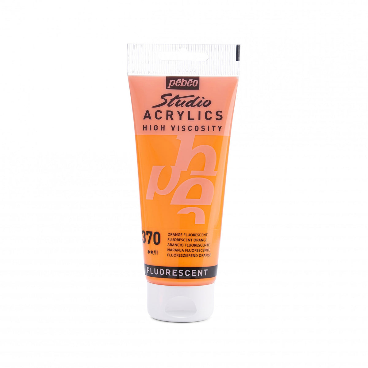 Tinta Acrílica Pebeo Studio Acrylics - 100ml - Cores Fluorescent Orange Livraria Skilo