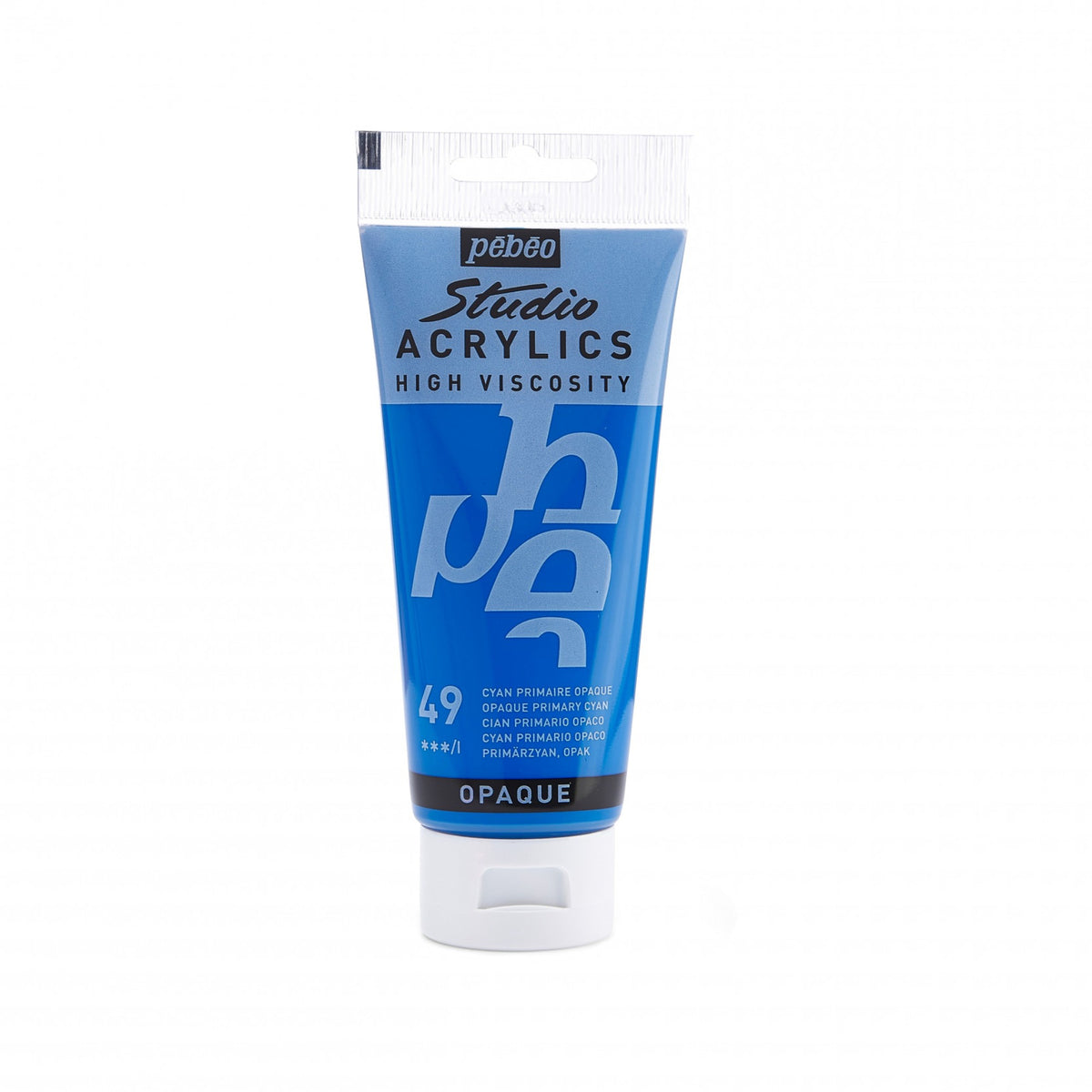 Tinta Acrílica Pebeo Studio Acrylics - 100ml - Cores Opaque Primary Cyan Livraria Skilo