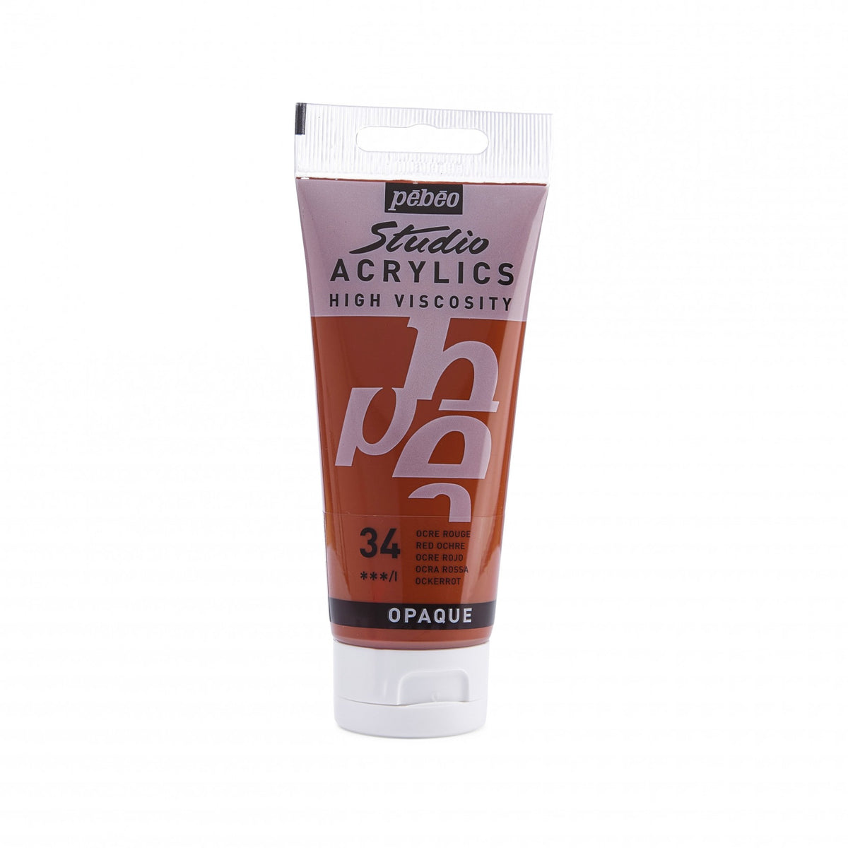 Tinta Acrílica Pebeo Studio Acrylics - 100ml - Cores Red Ochre Pebeo