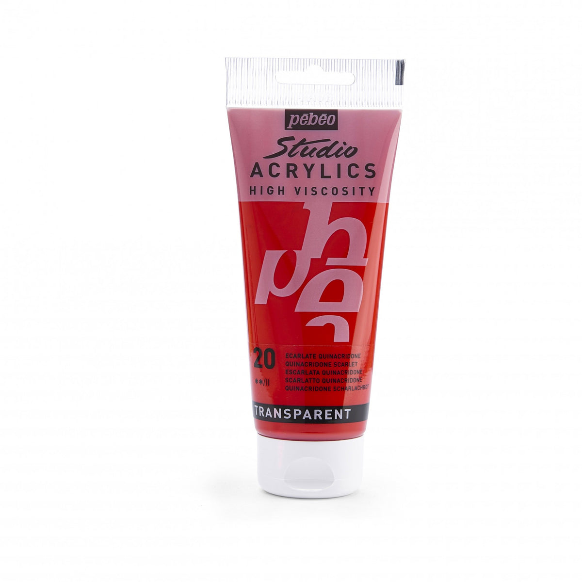 Tinta Acrílica Pebeo Studio Acrylics - 100ml - Cores Quinacridone Scarlet Pebeo