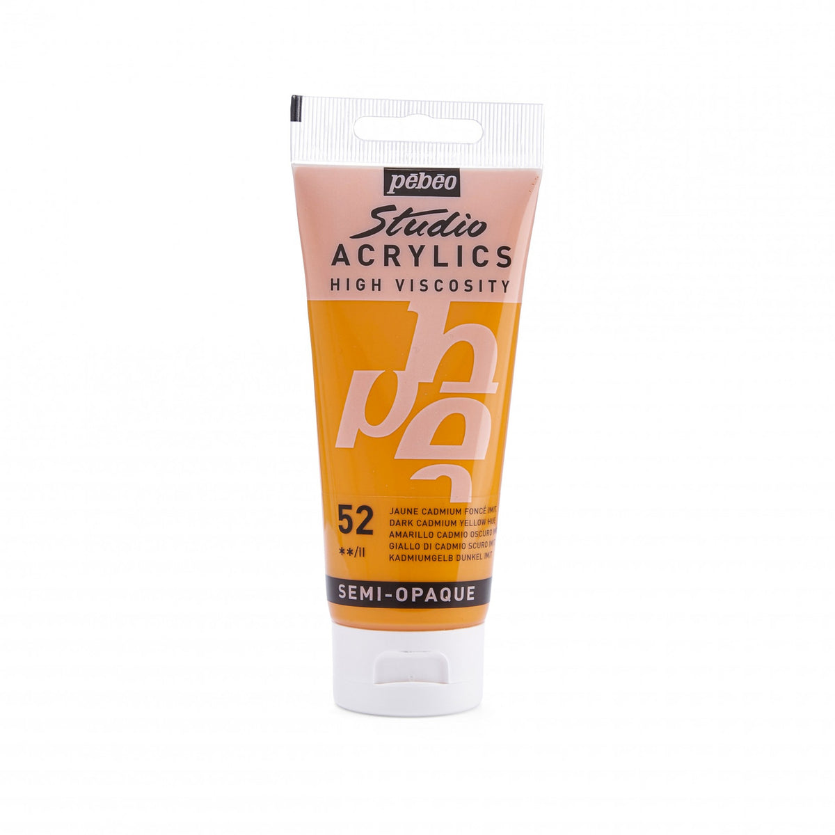 Tinta Acrílica Pebeo Studio Acrylics - 100ml - Cores Dark Cadmium Yellow Hue Livraria Skilo