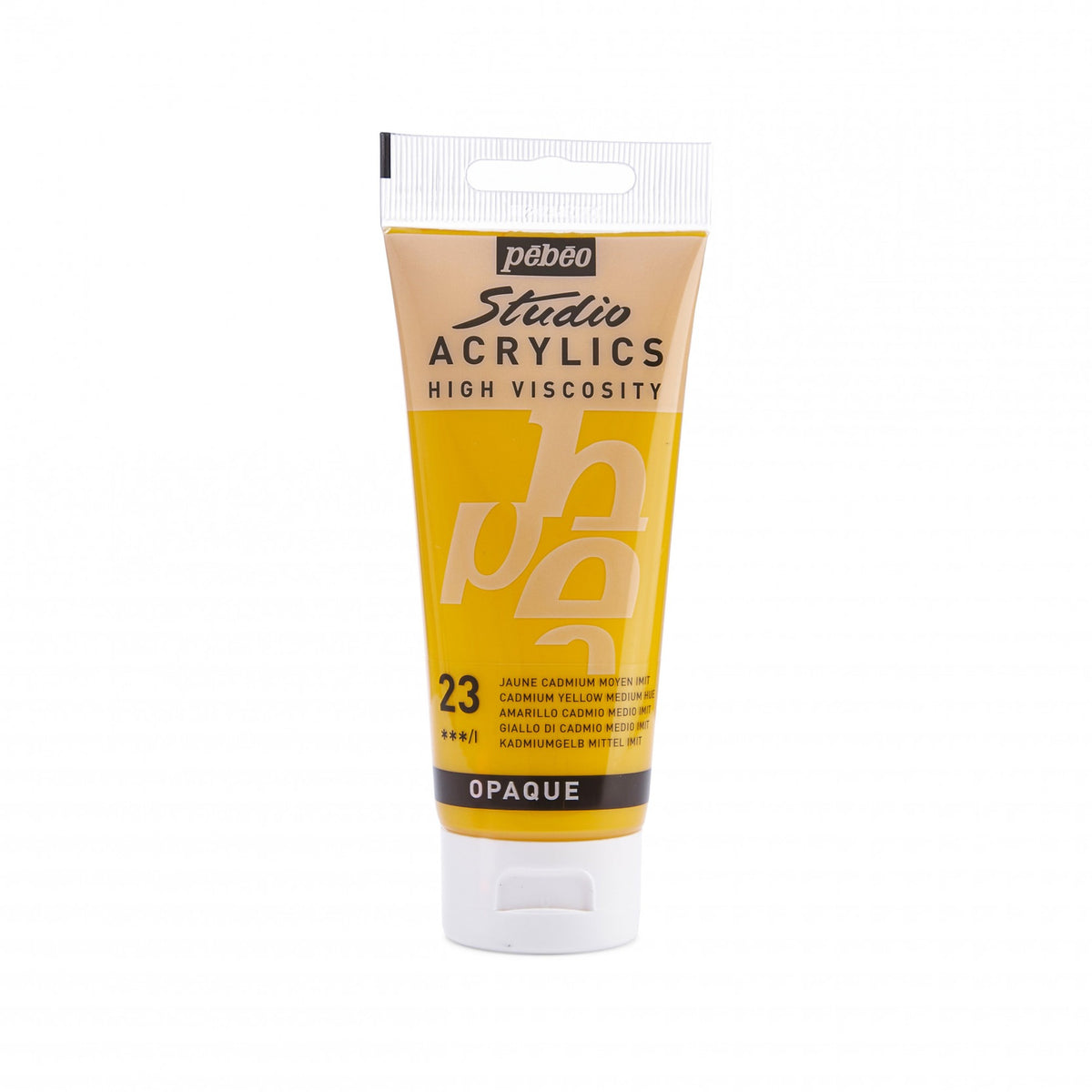 Tinta Acrílica Pebeo Studio Acrylics - 100ml - Cores Cadmium Yellow Medium Hue Pebeo