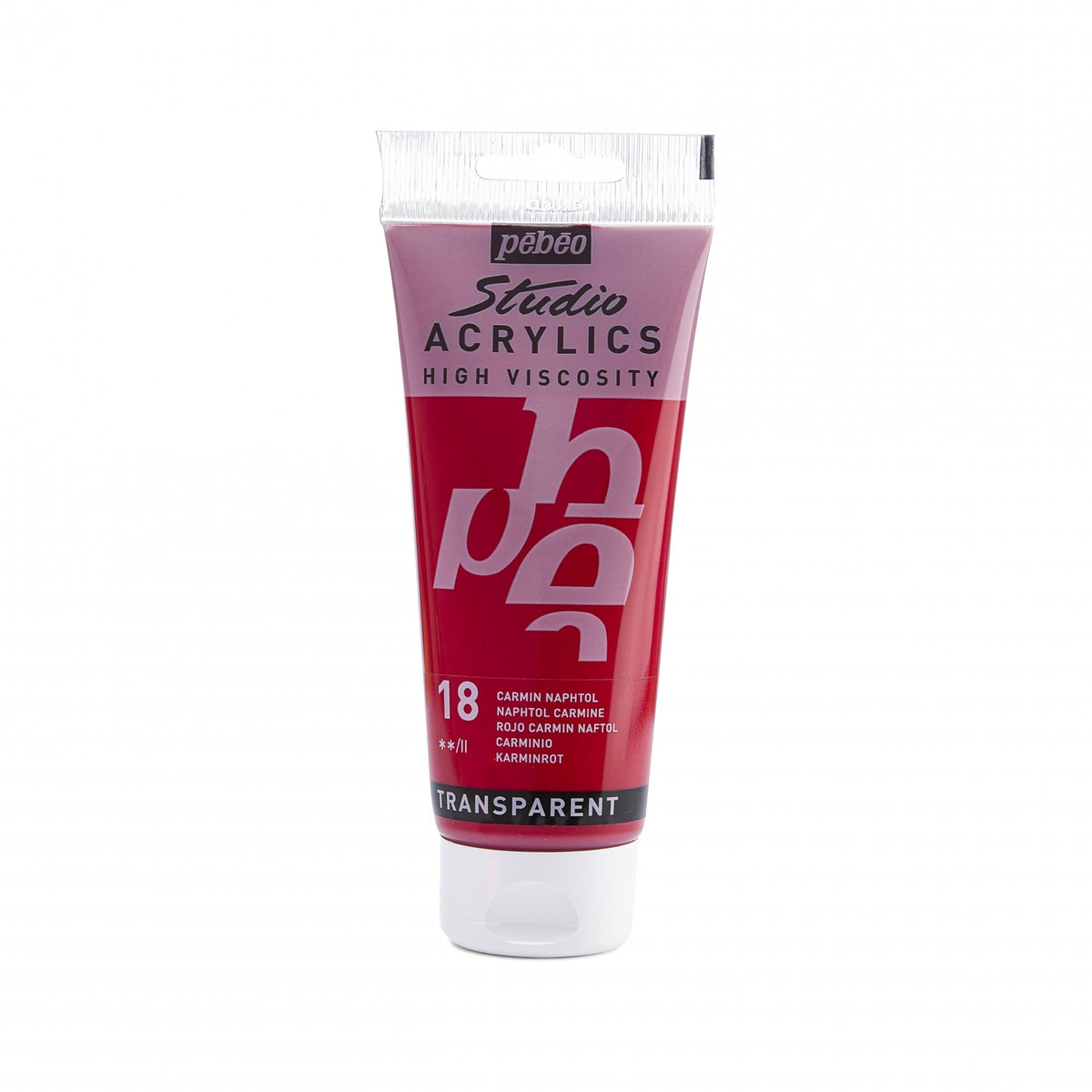Tinta Acrílica Pebeo Studio Acrylics - 100ml - Cores Naphthol Carmine Pebeo