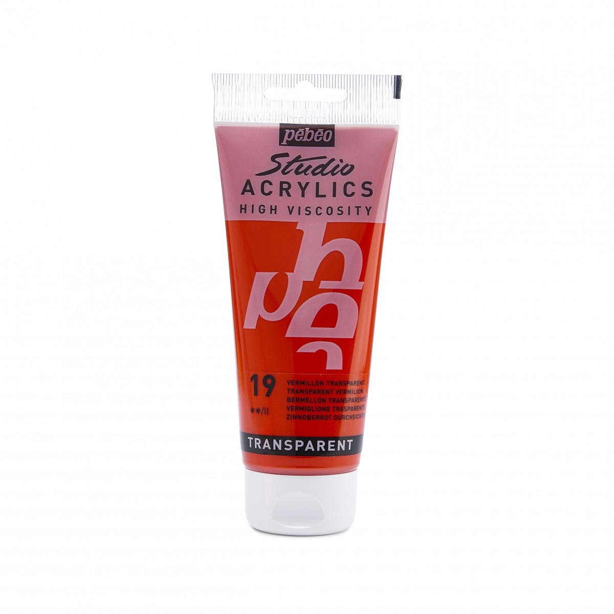 Tinta Acrílica Pebeo Studio Acrylics - 100ml - Cores Transparent Vermilion Pebeo