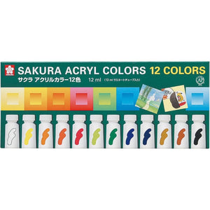 Tinta Acrílica Sakura Acrylic Colors - 12 Cores