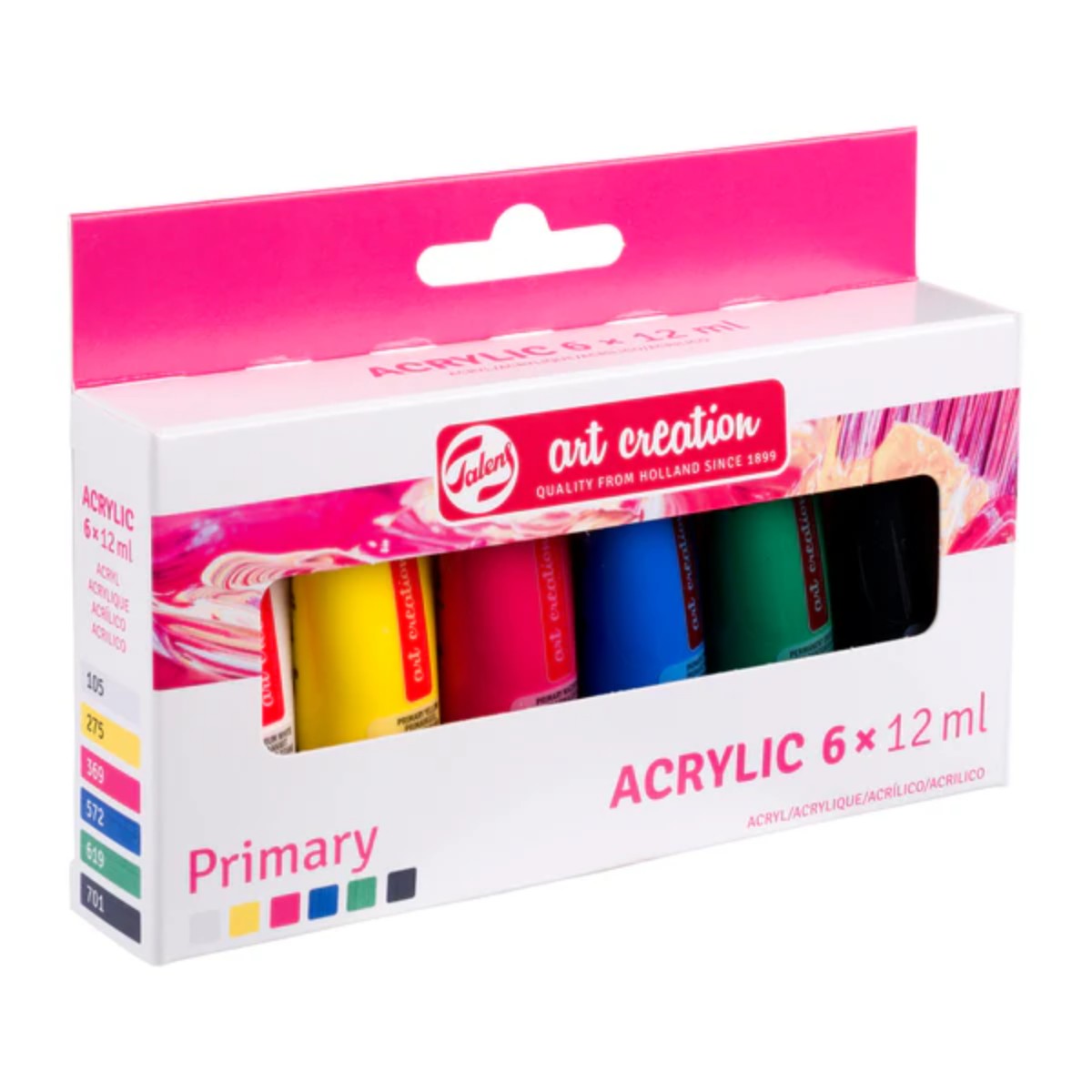 Tinta Acrílica Talens Art Creation - 06 Cores Primárias - 12ml Talens