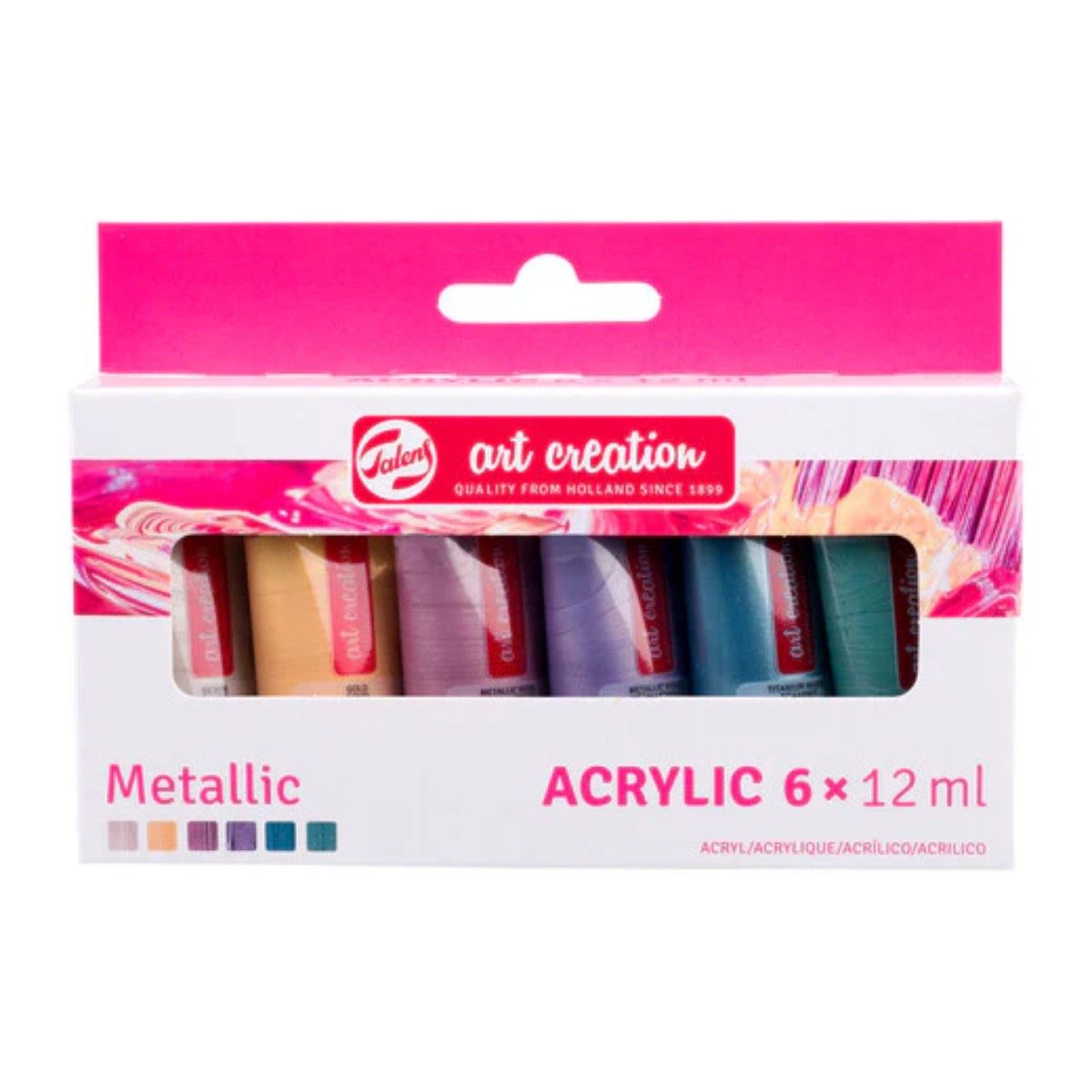 Tinta Acrílica Talens Art Creation - 6 Cores Metálicas - 12ml Talens