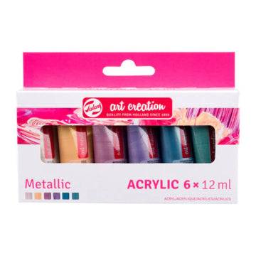 Tinta Acrílica Talens Art Creation - 6 Cores Metálicas - 12ml Talens