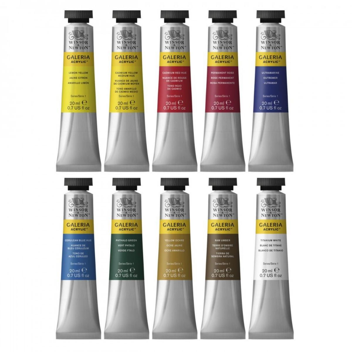 Tinta Acrílica Winsor & Newton Galeria - 10 Cores - 20ml Livraria Skilo
