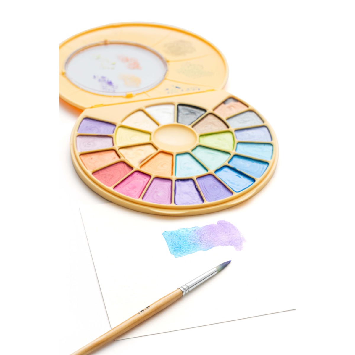 Tinta Aquarela HIMI 24 Cores Metálicas Semiúmida com Pincel Himi